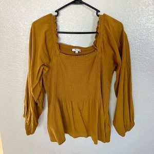 Madewell Lucie Smocked Peplum Top